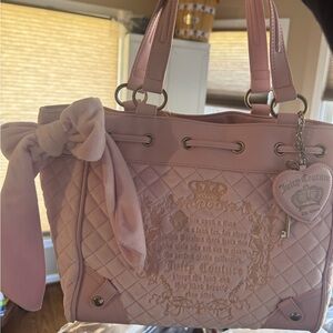 Juicy Couture Blush Quilted Tote with Bow